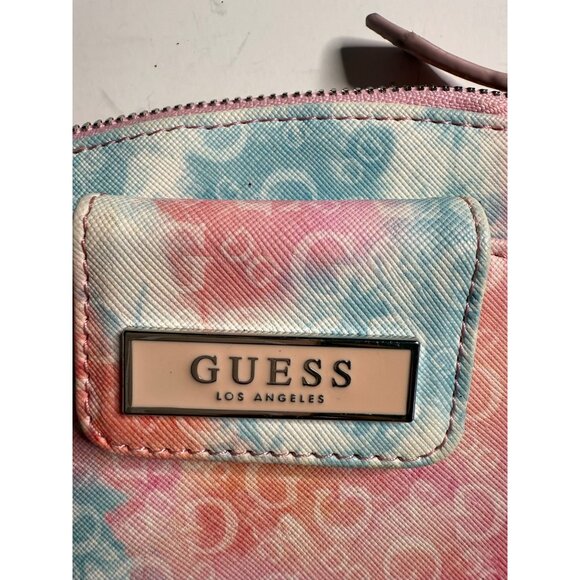Guess Pastel Tie-Dye Logo Mini Crossbody Bag With Chain Strap & Zip Closure - Picture 2 of 8